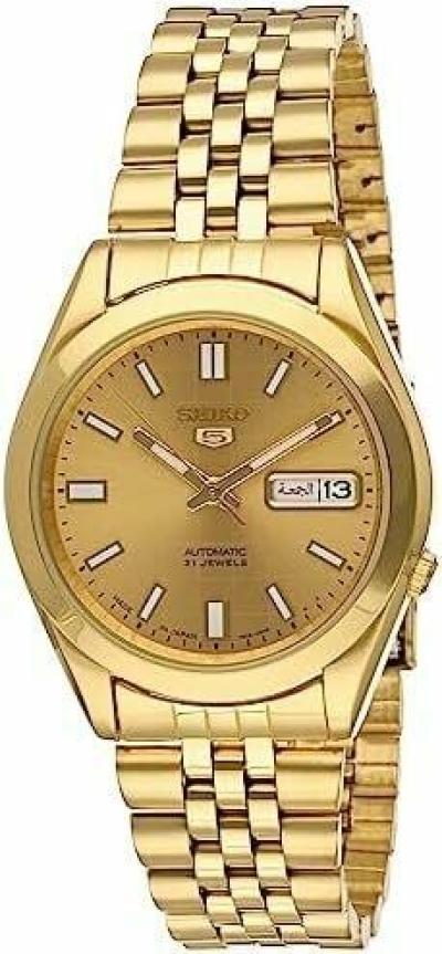 Seiko 5 Japan Otomatik Çelik Altın Rengi 10 ATM 39 mm Erkek Kol Saati